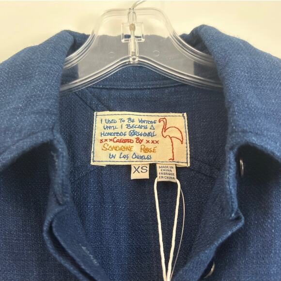 NWT Free People × Sandrine Rose Soft Denim Button‑Down – Indigo – Women’s XS - Picture 5 of 7